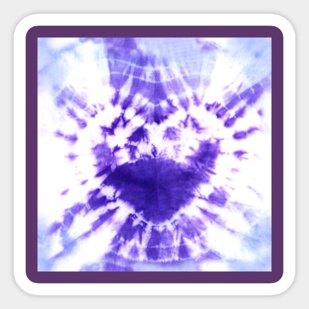 Tie-Dye Purple Heart Sticker by Carolina Díaz